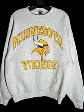 Rare Minnesota Vikings Logo Vtg Ash Crewneck Sweatshirt Unisex RM2380