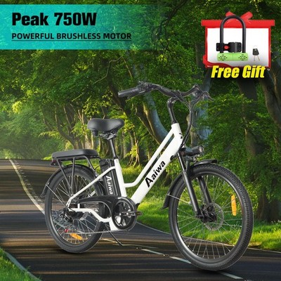 Aaiwa 24''Electric Bike for Adults 750W Motor, 7-Speed & 70 Miles City Bicycle