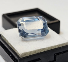 Blue Colour 15 Ct Aquamarine Emerald Cut Loose Certified Gemstone For Pendant