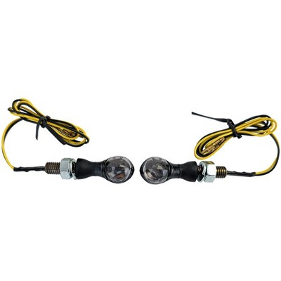 Motorrad LED Mini Micro Blinker Miniblinker Universal Schwarz mit E-Prüfzeichen