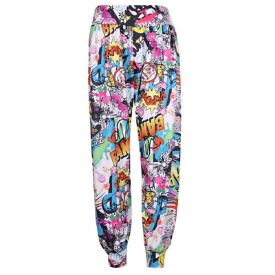 Damen Harem Ali Baba lange Hose Trousers Ladies Baggy Harem Printed Leggings