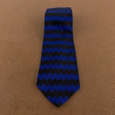 Geoffrey Beene Men's One Size Blue Black 100 Silk Neck Tie