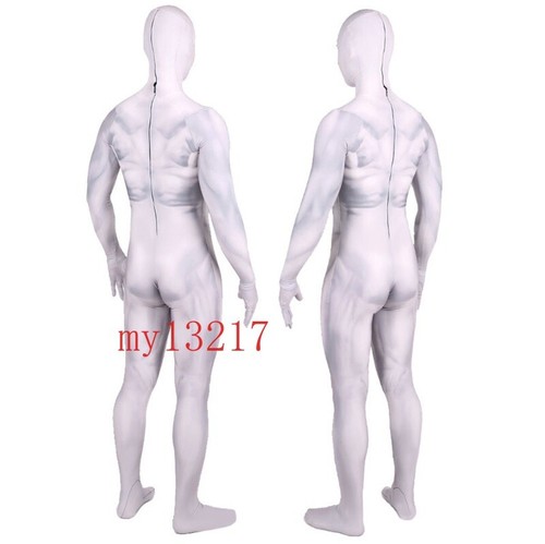 Gray Muscle Jumpsuit Cosplay Costume Adult & Kids Bodysuit Halloween Stage Suit - Picture 7 of 9