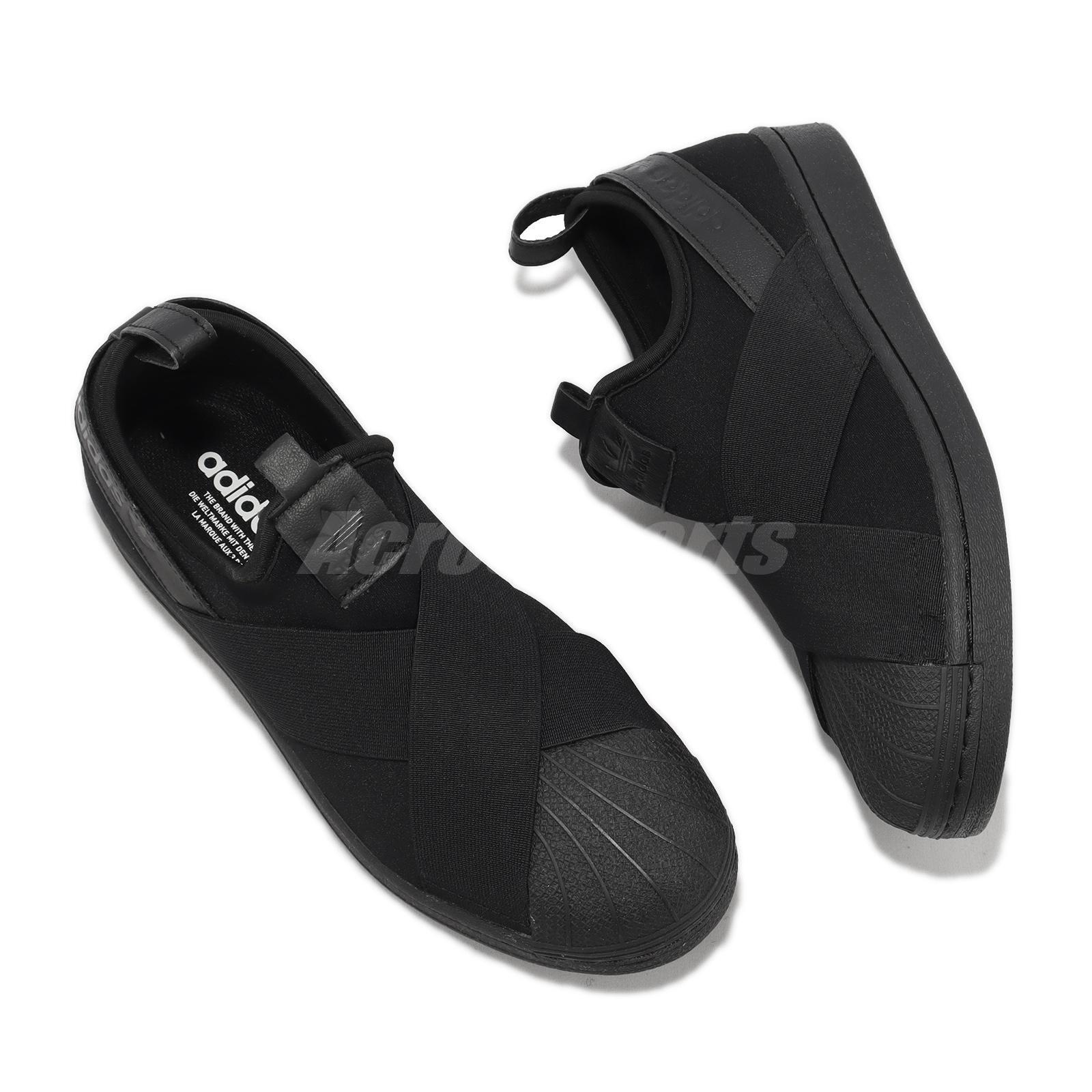 black adidas slip on sneakers