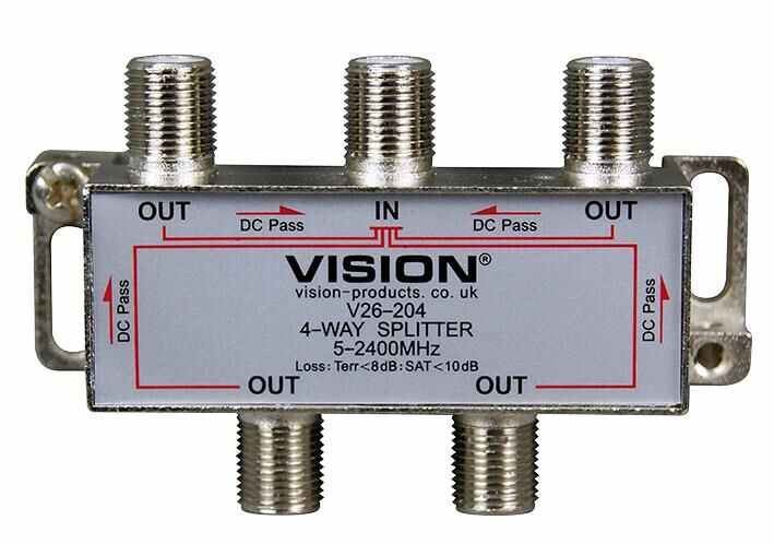 VISION - 4-Way Splitter DC Pass 5-2400MHz V26-204 | eBay