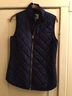 Old Navy Women's Size S Tall Navy Blue Poly Quilted Vest Full Zip With Pockets