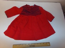 KIDS  size SM girl DRESS RED SMOCKED VINTAGE