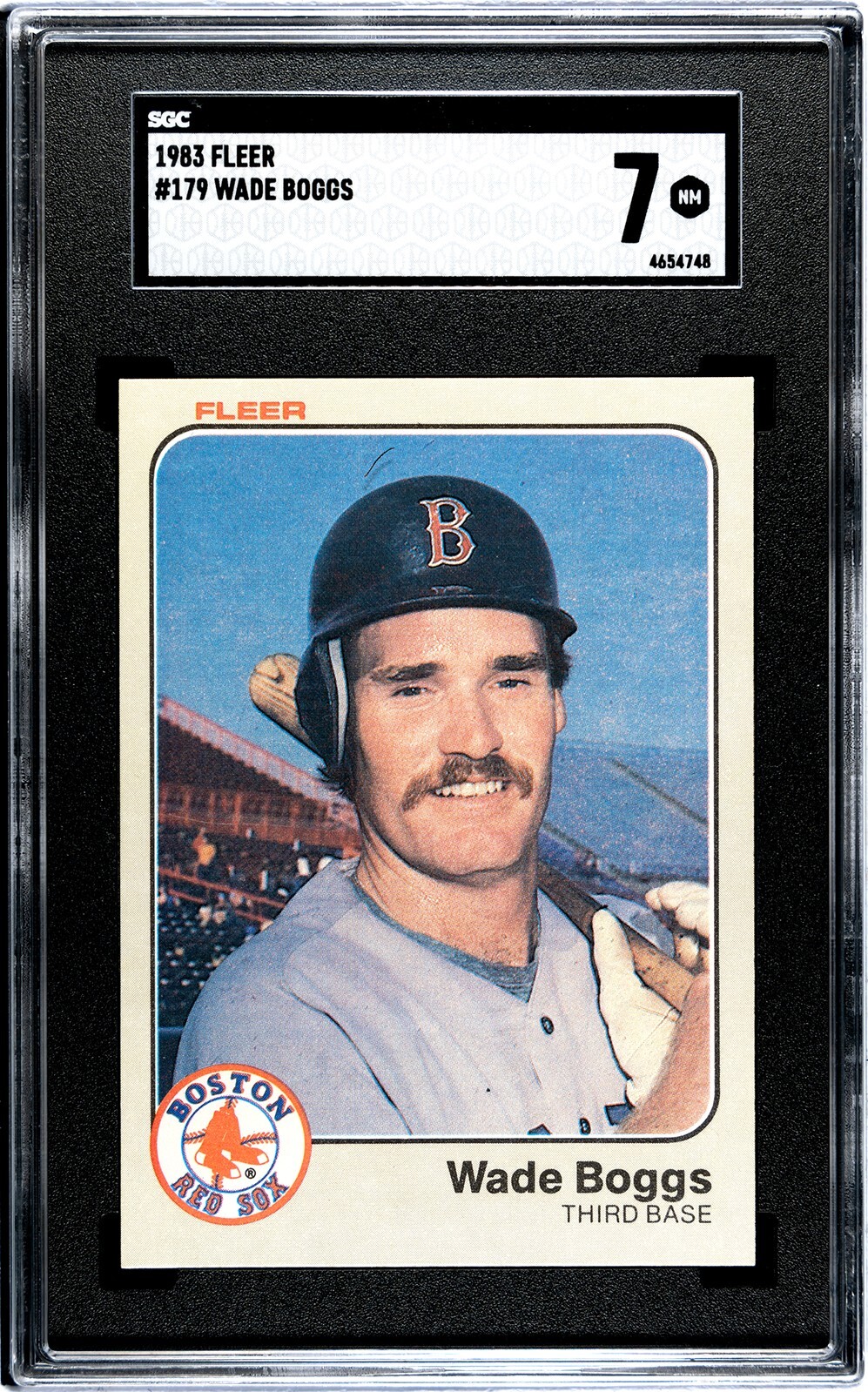 1983 Fleer Baseball #179 WADE BOGGS SGC 7 Rookie RC Boston Red Sox HOF