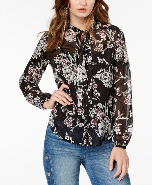 guess black blouse