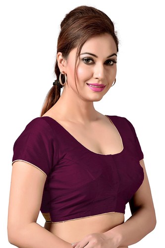 Solid Ready Made Blouse / Choli Short Sleeve Hook & Eye For Women RB05 - Picture 87 of 94