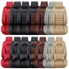 Luxury Leather Car 5 Seat Covers Front Rear Full Set Cushion Protector Universal