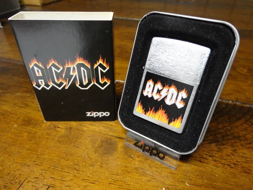 ACDC FLAMES ZIPPO LIGHTER MINT IN BOX 2007