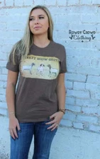 New! Rowdy Crowd Clothing Brown MARKET SHOW GOATS T-SHIRT Size S M L XL 2XL 3XL