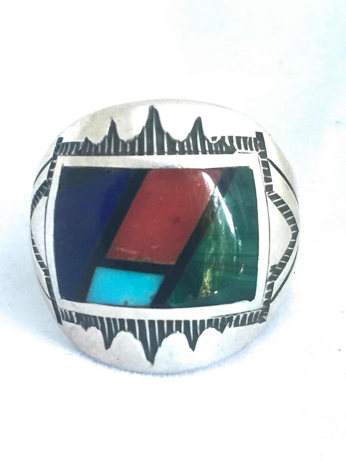 Navajo Ring Turquoise Vintage Sterling Silver Native American Size 9.75 RB MEN