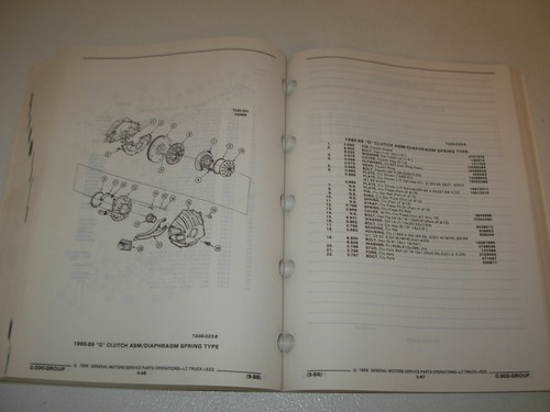 1985 - 1989 "G" Light Duty Vans Parts Manual - Picture 3 of 5