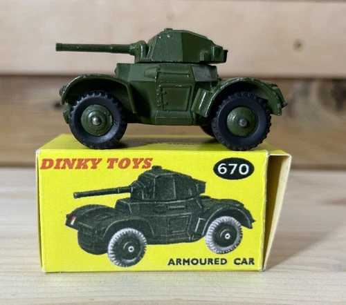 Vintage Dinky Toys #670 Armoured Car W/ Box Made in England by Meccano LTD