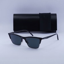 New Saint Laurent SL767 002 Shiny Black/Silver/Dark Grey 55-16-145 Sunglasses