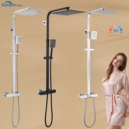 Duschsystem mit Thermostat Duscharmatur Regendusche Duschset Duschsäule Dusche