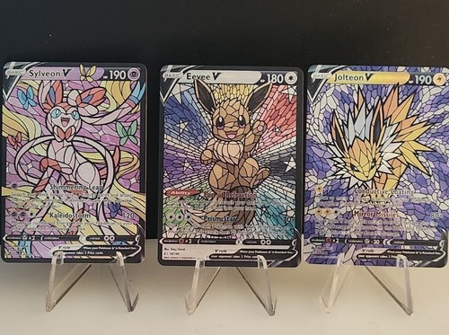 9x Lot Eeveelution Eevee CUSTOM Stained Glass Holo Van Gogh Shiny Sparkle Karten - Bild 4 von 12