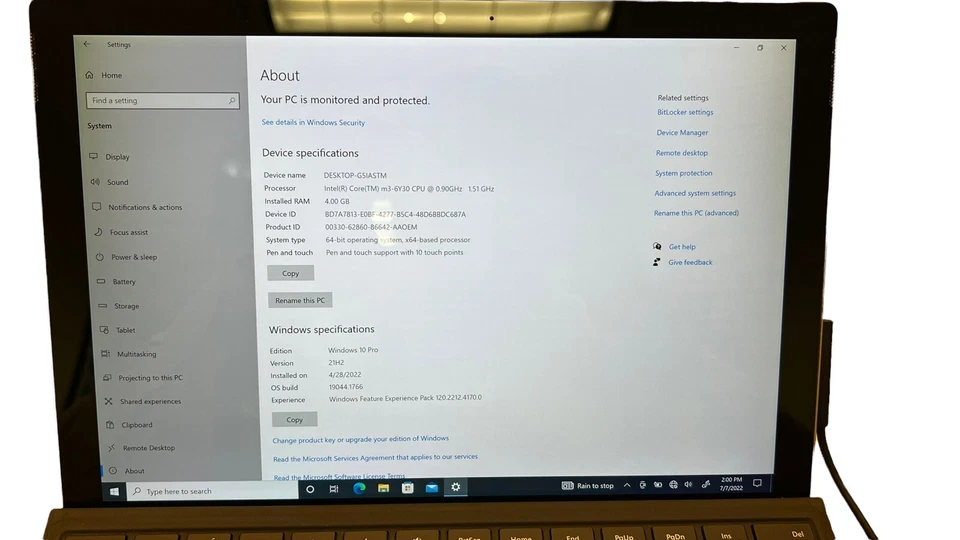 Microsoft Surface Pro 4 -256 GB - 4 GB de RAM - CPU Intel M3-6Y30 - ¡Paquete de teclado/lápiz! Foto 3 de 4