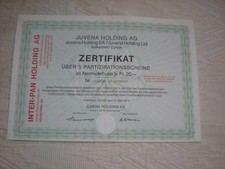 Szwajcaria - 2 x różne karty uczestnictwa Juwena Holding AG -1 +5