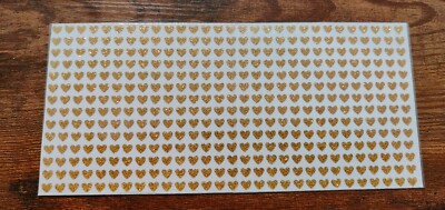 Altgold - 1 x Bogen Peel Off Glitzer Liebe Herz Aufkleber - 6 x 5 mm klein