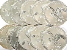 (10) 2014 CANADIAN BIRDS PREY BALD EAGLE 9999 FINE SILVER 1OZ BULLION COIN ROUND