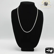 Curb Link Men's Chain Plata Mexico Sterling Silver Diamond Cut Women's Necklace