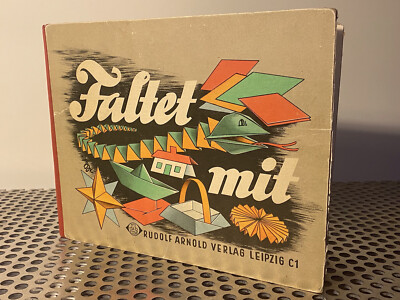 Faltet mit - Bastelbuch Rudolf Arnold Verlag DDR 1955 ~26,5x21cm