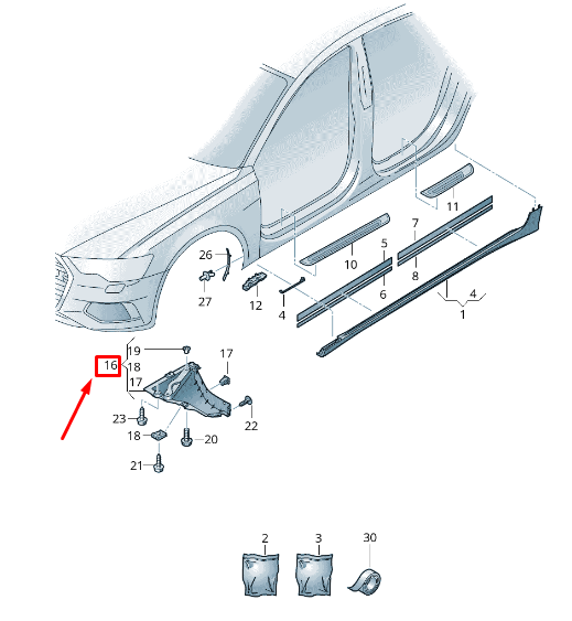Aileron de roue avant neuf pour Audi A6 4A C8 4K0853887G, original
