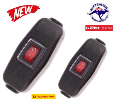 2x Inline Waterproof Red Led On Off Switch ip65 Lamp Caravan Camping ...