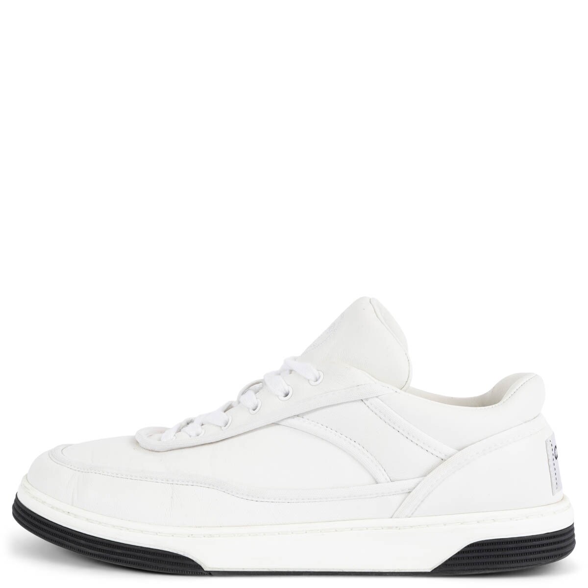 68181 auth CHANEL white leather 2021 21S LOW TOP Sneakers Shoes