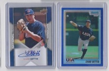 CHAD BETTIS  Bowman Chrome Blue Refractor USA RC #/250 & 2009 Upper Deck AUTO
