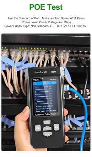 NOYAFA NF-8506 LCD Digital Network Cable Tester Rechargeable Network Line B7D9 - Afbeelding 8 van 12