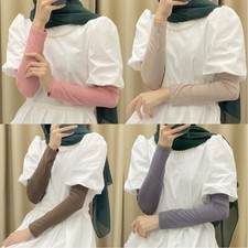 Muslim Women Oversleeves Islamic Arm Cover Hijab Stretchy Abaya 1 Pair