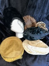 Vintage HATS Lot of 7 Filene's Jays Temple Place Boston BC Co Chauncy Hat Union