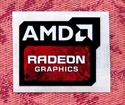 { 2 PCS PER LOT } AMD RADEON GRAPHICS Sticker 16.5mm x 19.5mm