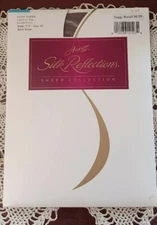 NIP Hanes Silk Reflections Town TAUPE Control Top Pantyhose Size EF Silky Sheer 