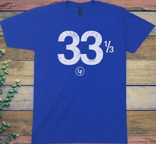 33 1/3 RPM DJ T SHIRT  TURNTABLE VINYL RECORD COLLECTOR MUSIC GEAR