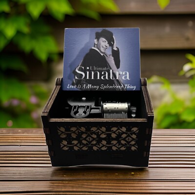  Love Is A Many Splendored Thing  By Frank Sinatra HM Windup Wooden Music Box