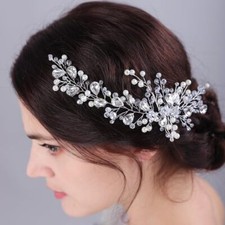Red Crystal Pearl Wedding Hair Vine Bridal Hair Accessories for Women