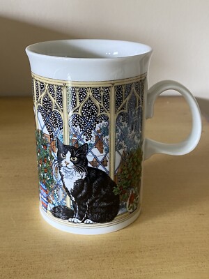 Dunoon Christmas Cats Coffee Tea Mug Cup Porcelain Sue Scullard Scotland 10oz