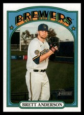 2021 Topps Heritage Brett Anderson #157 Milwaukee Brewers
