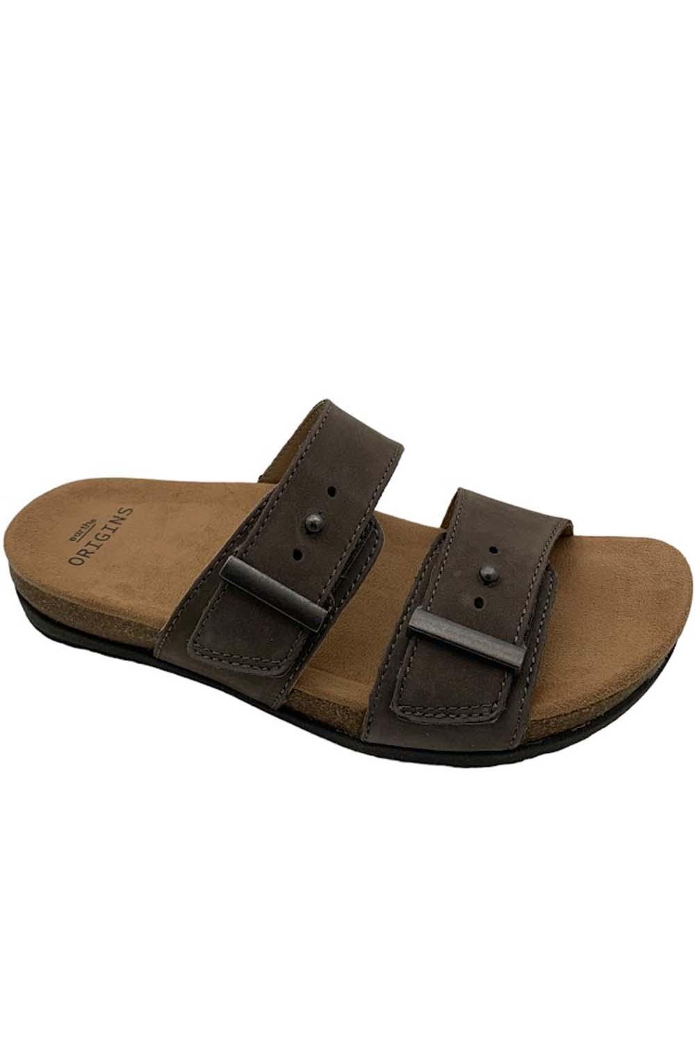 Earth Origins Leather Double Band Slide Sandals Orra Morel