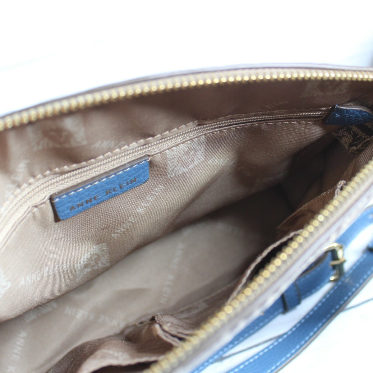 Anne Klein Women's Crossbody Shoulder Bag Brown Blue Gold Anne Klein Women's Crossbody Shoulder Bag Brown Blue Gold