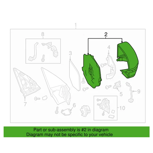 Genuine OEM Passenger Right Crystal Black Pearl Door Mirror Housing For Acura