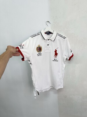 Polo by Ralph Lauren ポロシャツ RL Racing S VTG POLO RALPH LAUREN MENS WHITE 100%COTTON 2011 RL RACING POLO