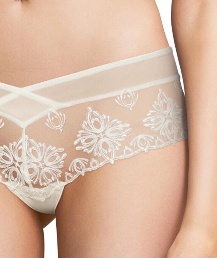 Chantelle Champs Elysees Shorty Lace Brief Semi Sheer Knickers Briefs C26040, M - Image 3 of 4
