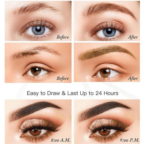 Eyebrow Microblading Pen Waterproof 3D Tattoo Liquid Ink 4 Fork Brow Pencil Tint - Picture 4 of 13