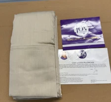 Joy Mangano Comfort & Joy  Pillowcases Set of 2 Standard Size SAND BEIGE NEW